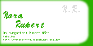 nora rupert business card